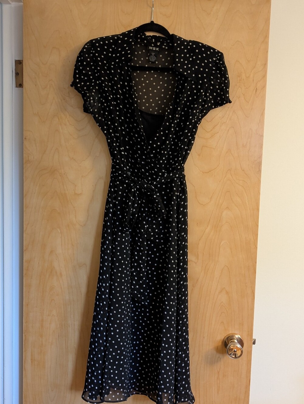 Retro Sheer Polkadot Dress Fitted Waist Very Flattering